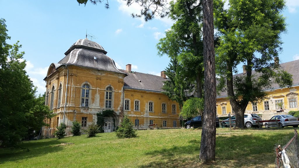 Aszód, Podmaniczky-Széchenyi-kastély A korábbi kastély helyén álló, Fellner Jakab által tervezett épületet, amely a kerti homlokzaton lévő felirat szerint 1781-re készült el, Eszterházy János építtette.
